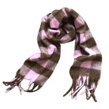 Super Soft Thick Warm Contrasting Lattice Knitted Scarf for Winter