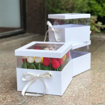 New Design Flower Paper Box With PVC Window