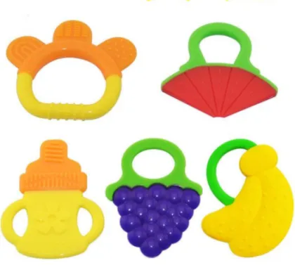 Colorful Anti-bacterial Masterbatch Plastic Baby Teethers - Healthy Material