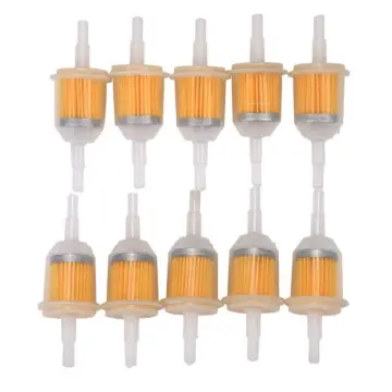 10pcs Car Gas Fuel Filter Gasoline Oil Filter 6MM-8MM 1/4" For Kawasaki Deere Car Lawnmower Motorcycle Bike ATV Motor