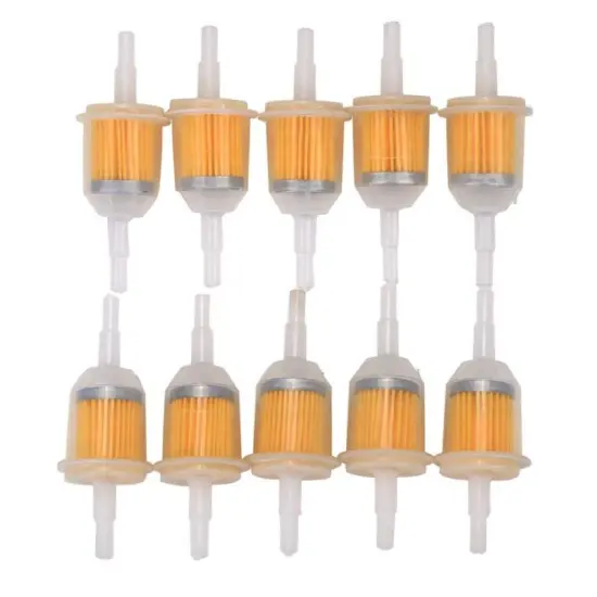 10pcs Car Gas Fuel Filter Gasoline Oil Filter 6MM-8MM 1/4" For Kawasaki Deere Car Lawnmower Motorcycle Bike ATV Motor