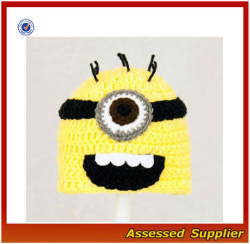 MNH014/ minion crocheted hat/ minion crochet beanies/ cartoon character minion hat