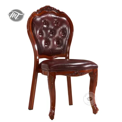 Elegant French Royal Gold Leather Wedding Banquet Chairs