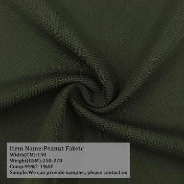 Custom Color Polyester Knitted 250GSM 150CM Casual Breathable Peanut Fabric Garment