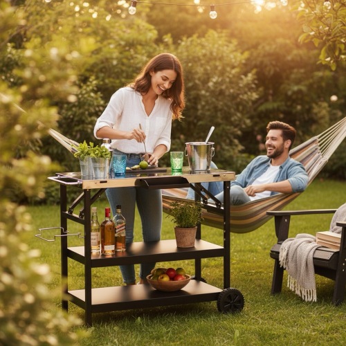 รถเข็นย่างสแตนเลสพร้อมยูทิลิตี้ 3 ชั้น