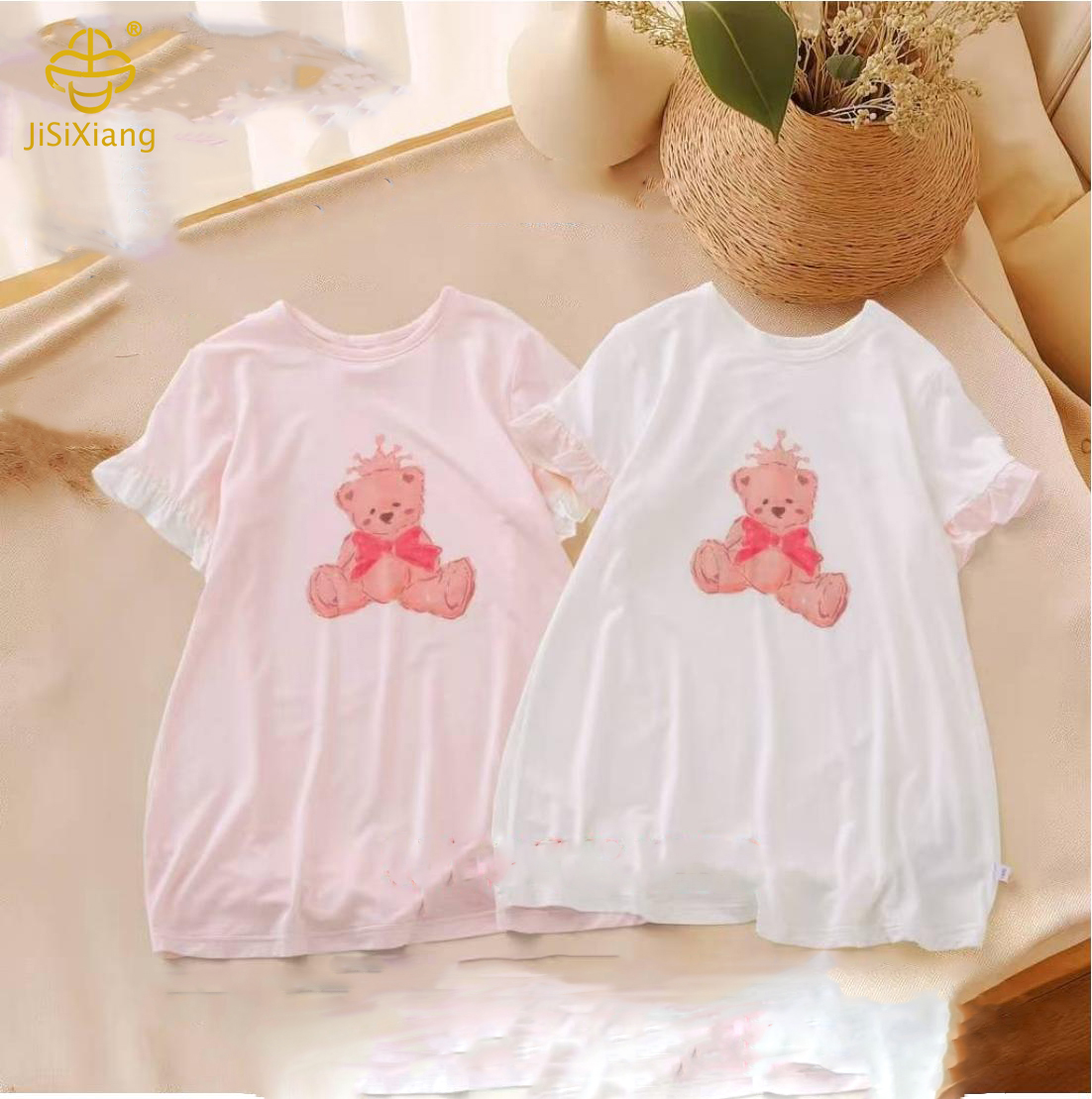 子供用漫画クマプリント半袖セット