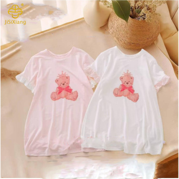 어린이 만화 곰 인쇄 반팔 세트