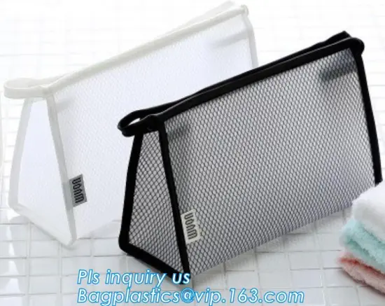 promotion pvc binder file A4 mesh zipper waterproof bag, pvc mesh zipper file folder bag, Zipper Closure File Travel Mesh File B