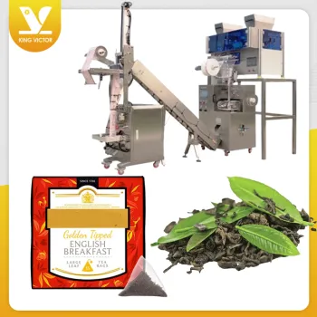 KV Automatic 3-Side Sealing Outer Bag and Pyramid Inner Bag Tea Bag Packing Machine