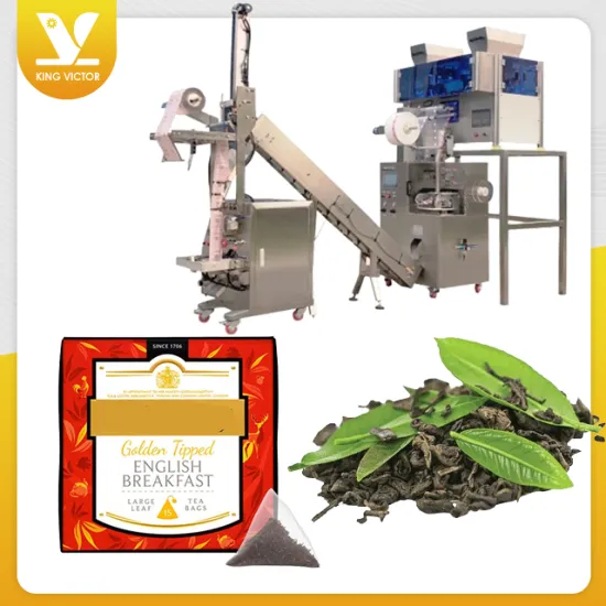 KV Automatic 3-Side Sealing Outer Bag and Pyramid Inner Bag Tea Bag Packing Machine