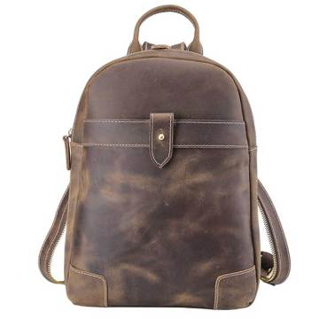 Smart Lady One Shoulder Chest Sling Bag Mini Leather Backpack Women Casual Brown Leather