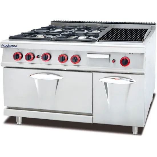 Gas Range with 4-Burner & Lava Rock Grill with Oven