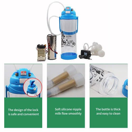 3L Electric Cow Milking Machine Manual Impulse Portable Cow Milking Machine Double Head Vacuum Pump Milker 0.8 Gal