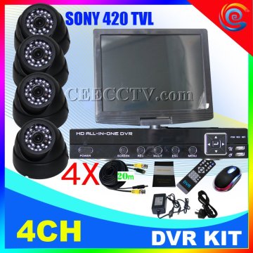 Hot Security System/cctv Dvr Kits With 420tvl Ir Waterproof Camera 4ch Cee-dvr-1004 C035