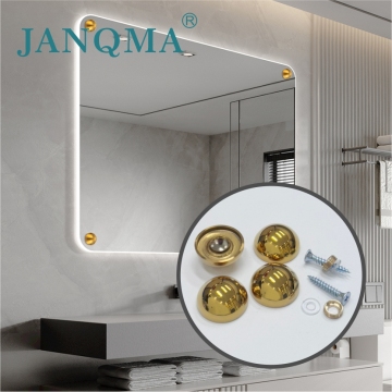 gold hemispherical stainless steel decorative screw cap