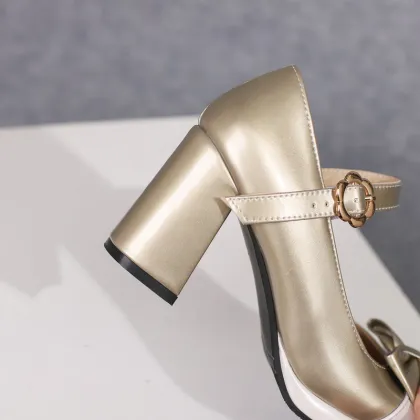 Custom High-End PU Mary Jane Shoes for Women and Girls