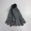 Ladies Pompom Hat Gloves Set