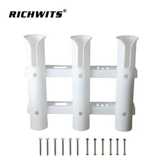 3 Tubes Linked Plastic Fishing Rod Holder Rack For Marine Yacht And Boat