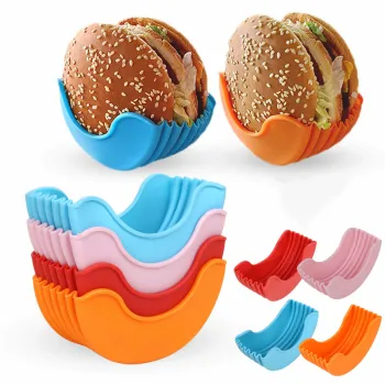 Reusable Silicone Cheese Burger Clip Rack for Easy Eating and Storage