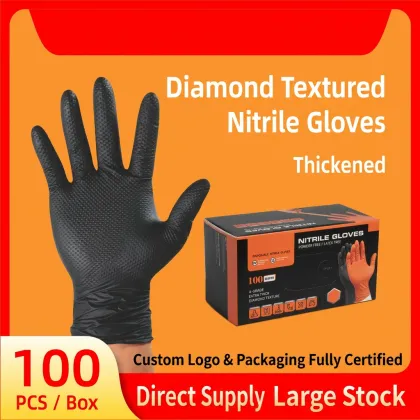 Premium 10mil Nitrile Gloves with Diamond Texture