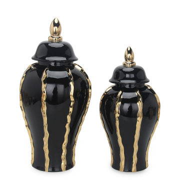 Barattolo di zenzero in ceramica nera nordica - Vaso per decori per la casa di lusso