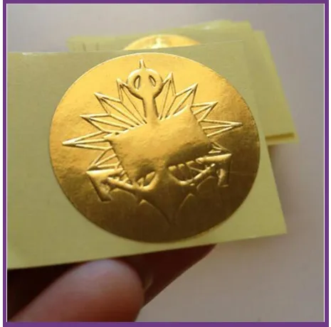 Custom Gold Medal Seal Sticker Cup Gift Box Embossed Label