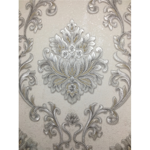 Damacus Flower PVC Wallpaper Designs Waterproof Wall Paper