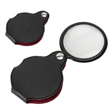 HD Optical Pocket Mini 8X50mm Leather Protective Foldable Magnifying Glass for Jewelry and Reading