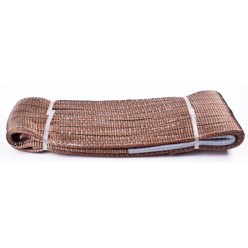 6 Ton 6M Or OEM Length 180MM Width 4 Ply Soft Lifting 6T Webbing Glass Sling Belt Brown Color Safety Factor 8:1 7:1 6:1