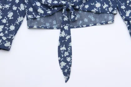 Ladies Denim Printed Shirt