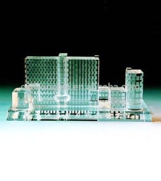 2016 High quality crystal glass building model