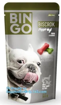 Food Packaging Bag with Slider, Flat Bottom Side Gusset Plastic Dog Pet treats bags, animal treats/dog food packaging bag