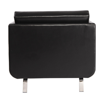 Chaise longue moderne en cuir noir Gaia