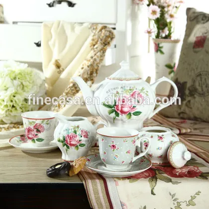 2016 New product 17 Pieces Bone China Ceramic Tea Set