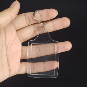 34x45MM Photo Holder Acrylic Clear Plastic Keyring