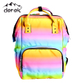 Rainbow Gradient Mommy Backpack Luar Perjalanan Luar