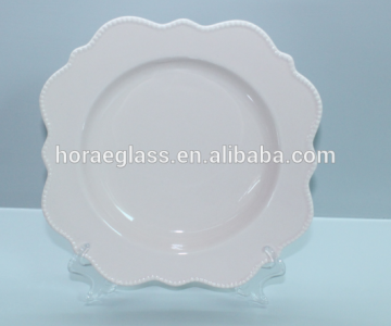 Durable Ceramic plain cake plate kinds of glazed color with client's design accepted