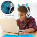 Foldable Headphone for Children with LED Cat Ear