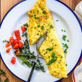 Omelete de ovo mexido suave (liso)