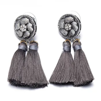 Bohemian Jewelry Delicate Tassel Earrings Alloy Ear StudsBohemian Jewelry Delicate Tassel Earrings Alloy Ear Studs