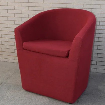 Upholstered Armchair Red Fabric Single Lounge Sofa