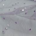 Tulle leggero in poliestere con stampa a pois bicolore