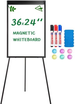Papan putih laras tinggi dalam Flipchart hitam dengan Hook