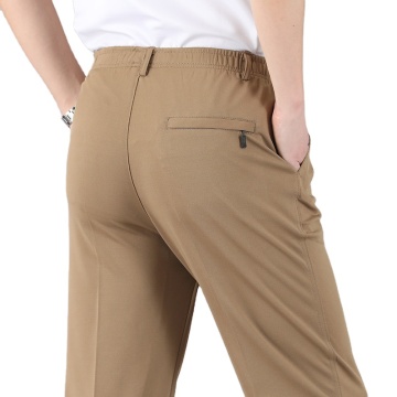 Men's Plus Size Thin Elastic Waist Straight Stretch Pants