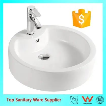 round counter top basin single faucet hole basin