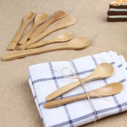 Bamboo Facial Spoon - 13 cm Cosmetic Tool for Honey, Tea, and Cosmetics