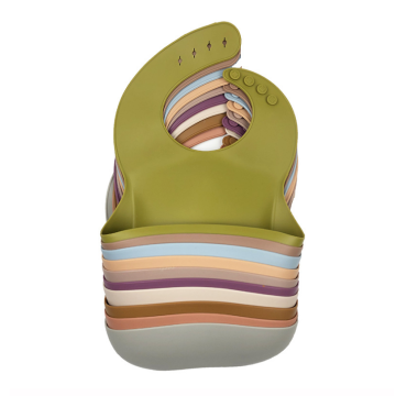 BPA Бесплатный силиконовый Сплошной цвет Baby Bib