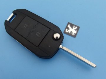 Peugeot 2 button modified flip remote key shell VA2T blade