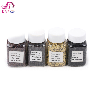 100 Or 500 Or 1000Pieces/Bottle 5.0x3.0x3.0mm Silicone Micro Rings/Links/Beads/ Tools For All Kinds Hair Extension Tools