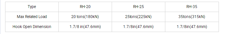 API de boa qualidade 8A/8C Chave de haste, elevador, ganchos